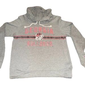 VTG Champion Womens Georgia Bulldogs Football Cowl-Neck Sweatshirt Sweater MED